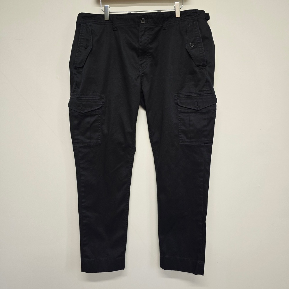 Brooks Brothers Cargo Pants Mens 38x30 Black Stretch Cotton Military Utility